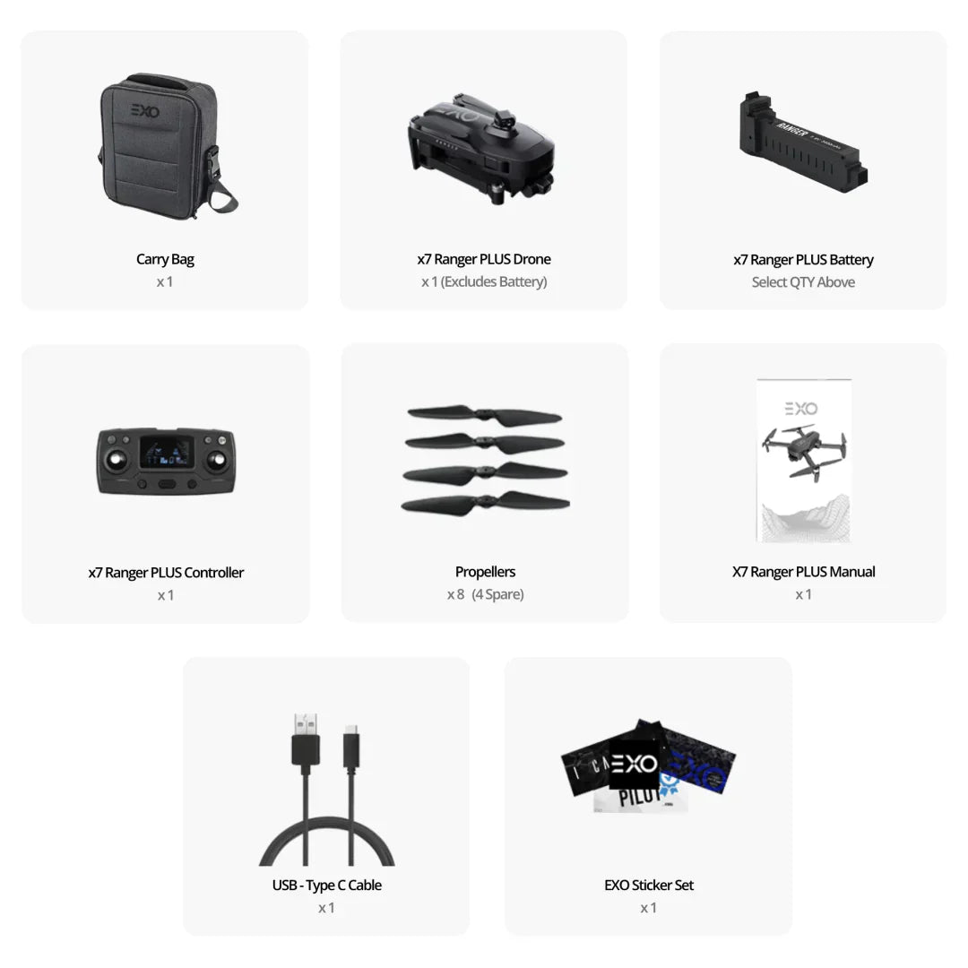 EXO X7 Ranger PLUS - 4k Camera Drone - The Video Drone for Filming: Gimbal Drone for Sale for Photography/Videography