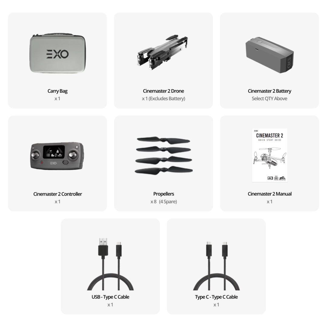 EXO Cinemaster 2: 4K UHD Pro Camera Drone. Best 4K Drone for Photography